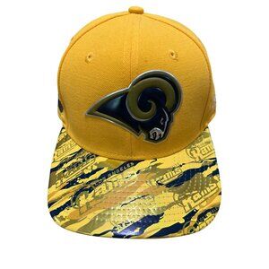 Los Angeles Rams 9Fifty Snapback Cap Yellow W/ Graphic Brim & NFL Logo Adjustabl